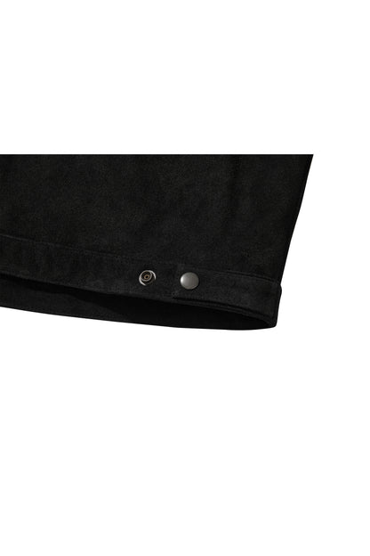 WESTERN LEATHER WORK JACKET / BLACK