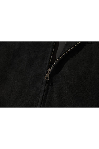WESTERN LEATHER WORK JACKET / BLACK