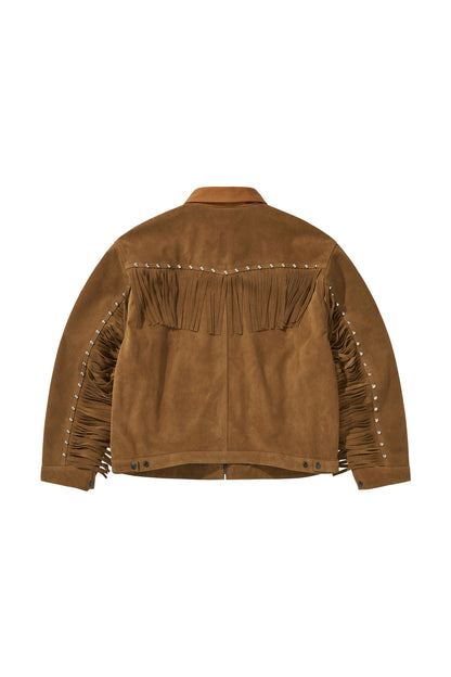 WESTERN LEATHER WORK JACKET / BROWN