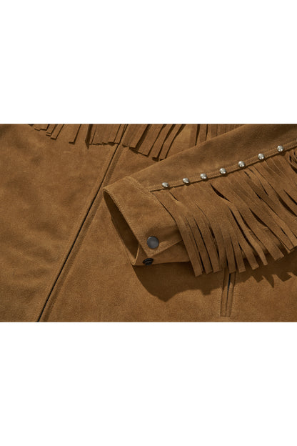 WESTERN LEATHER WORK JACKET / BROWN