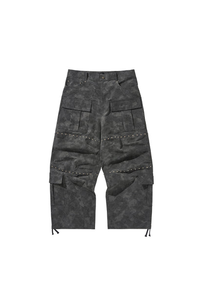 WIDE CARGO PANTS / BLACK