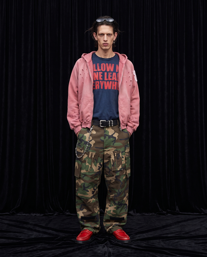 DOUBLE EIGHT SNAKE ZIP HOODIE / PINK