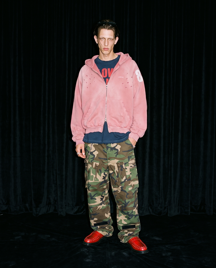 DOUBLE EIGHT SNAKE ZIP HOODIE / PINK