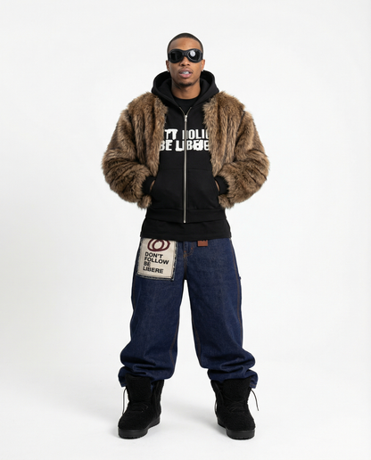 HYBRID FUR JACKET / BLACK