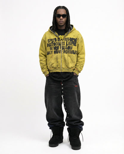 FULL SPEED ZIP HOODIE / YELLOW