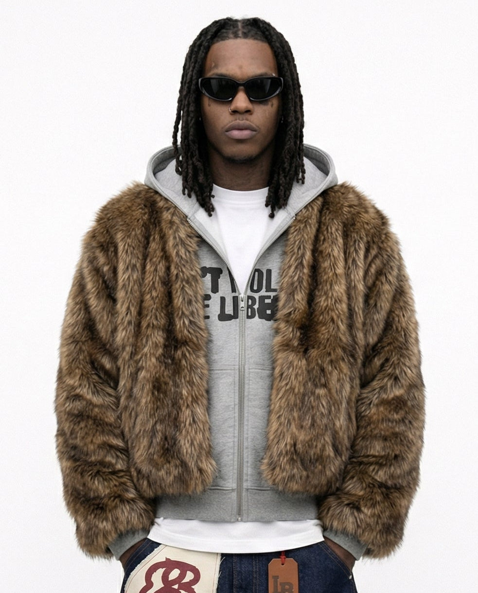 HYBRID FUR JACKET / GRAY