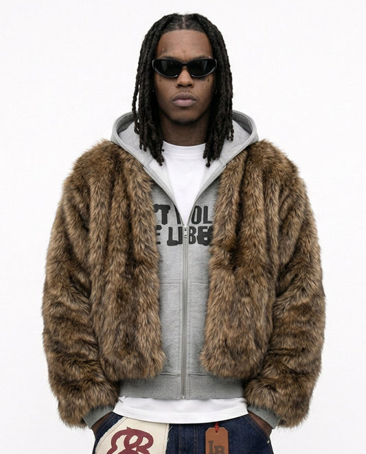 HYBRID FUR JACKET / GRAY