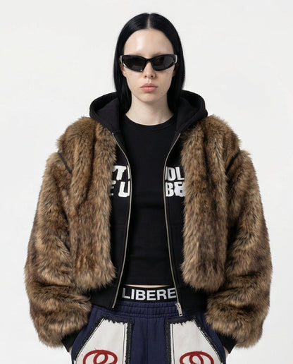 HYBRID FUR JACKET / BLACK