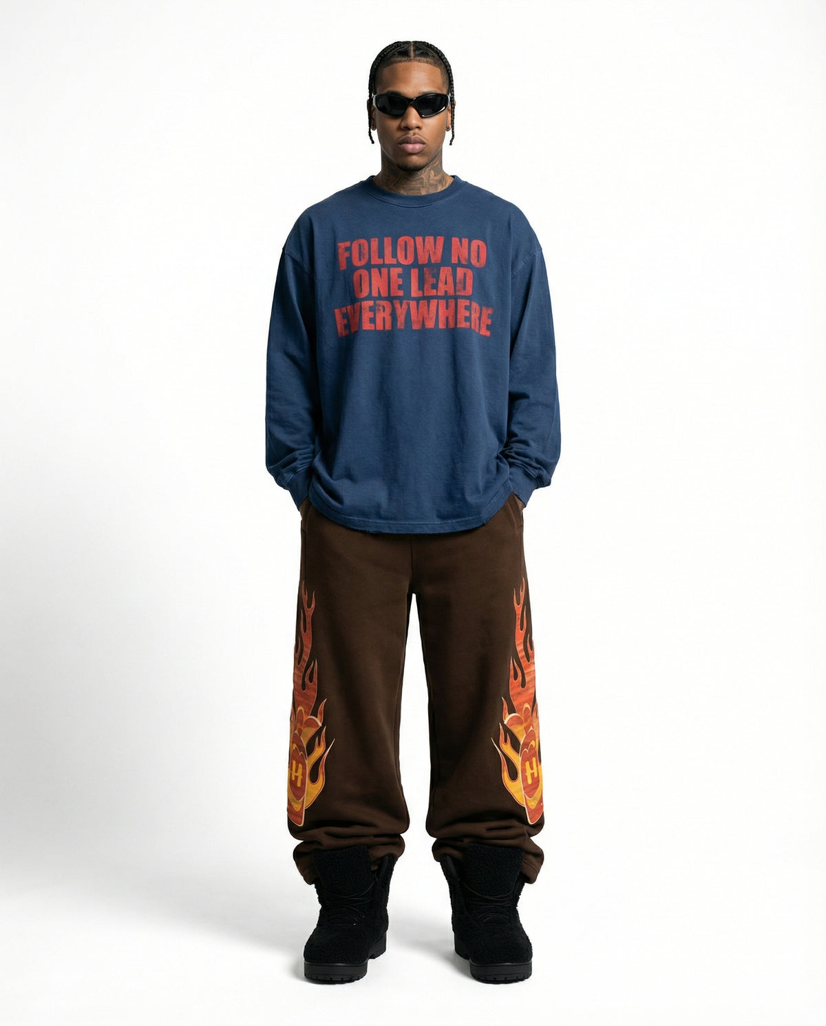 SIDE BLAZE SWEATPANTS / BROWN
