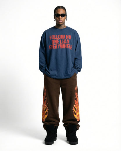 SIDE BLAZE SWEATPANTS / BROWN