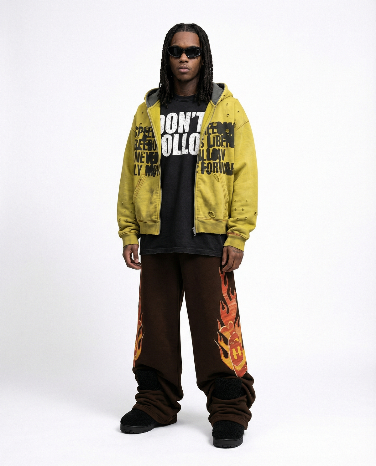 SIDE BLAZE SWEATPANTS / BROWN
