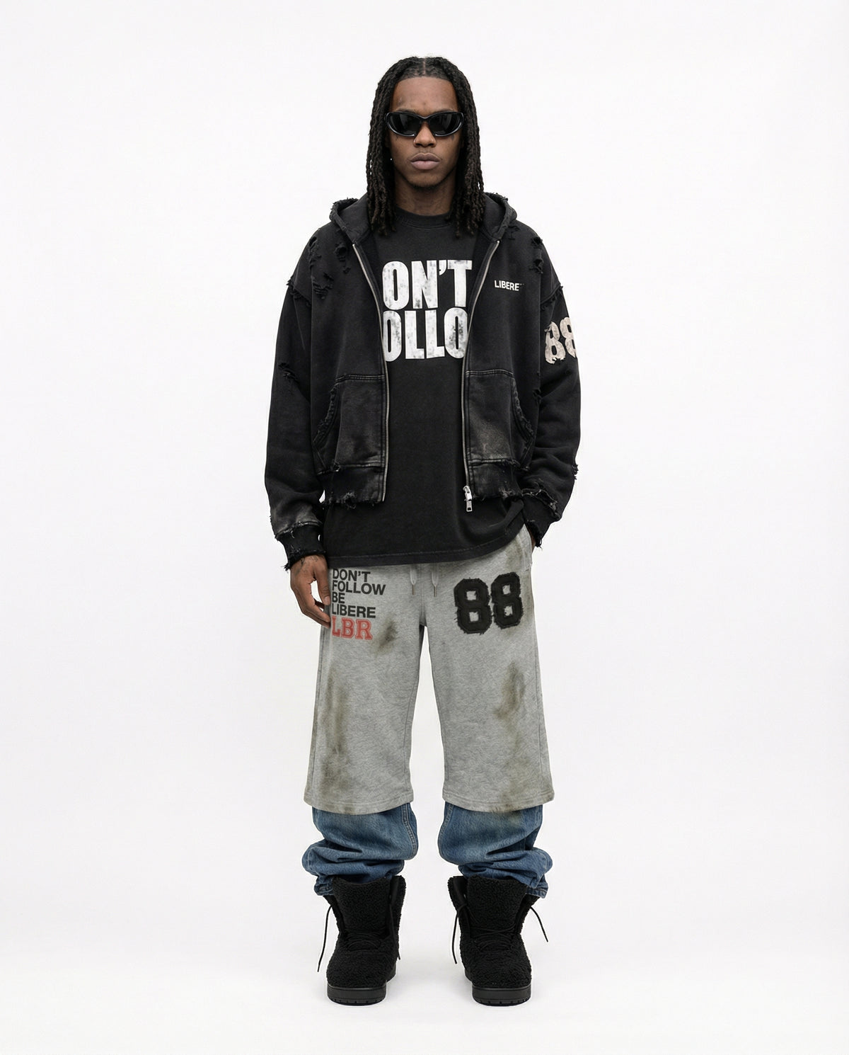 DOUBLE EIGHT SNAKE ZIP HOODIE / BLACK