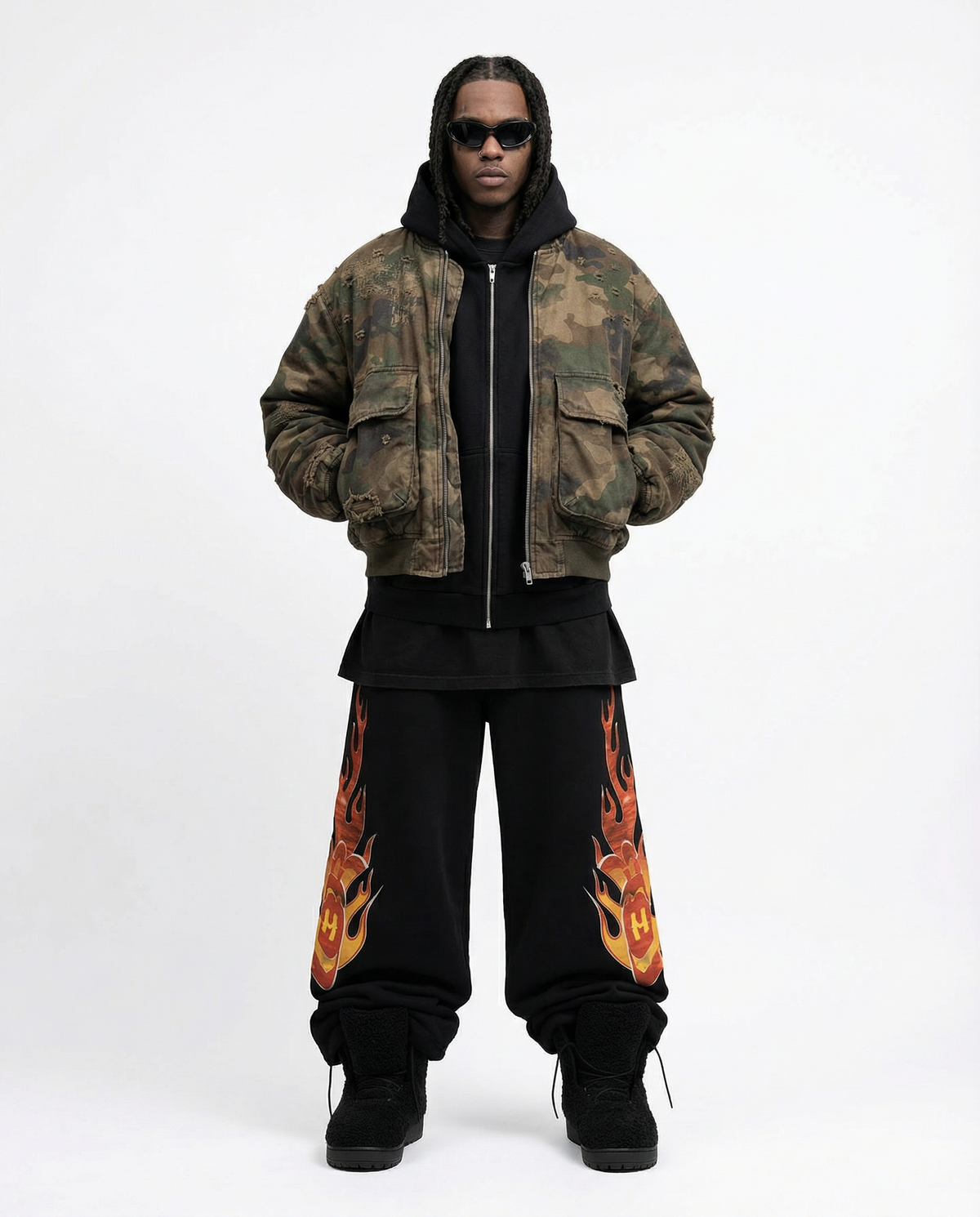 SIDE BLAZE SWEATPANTS / BLACK
