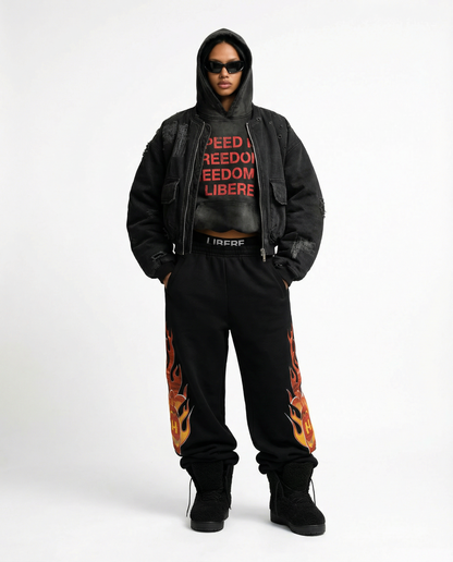SIDE BLAZE SWEATPANTS / BLACK