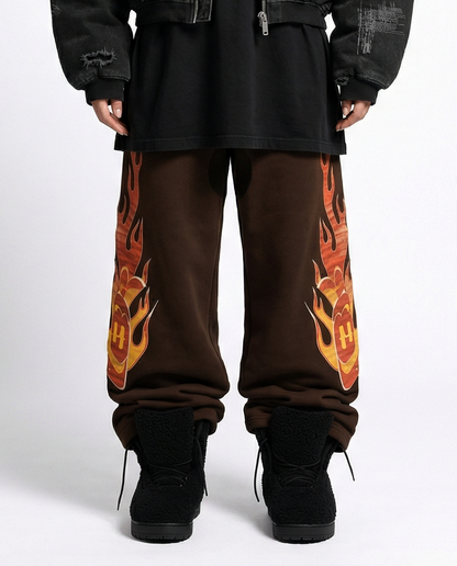 SIDE BLAZE SWEATPANTS / BROWN