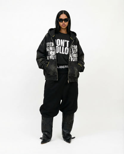 FULL SPEED ZIP HOODIE / BLACK