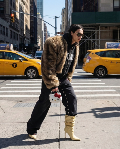 HYBRID FUR JACKET / BLACK