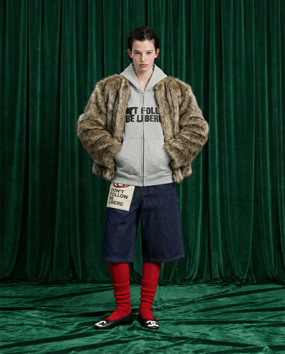 HYBRID FUR JACKET / GRAY