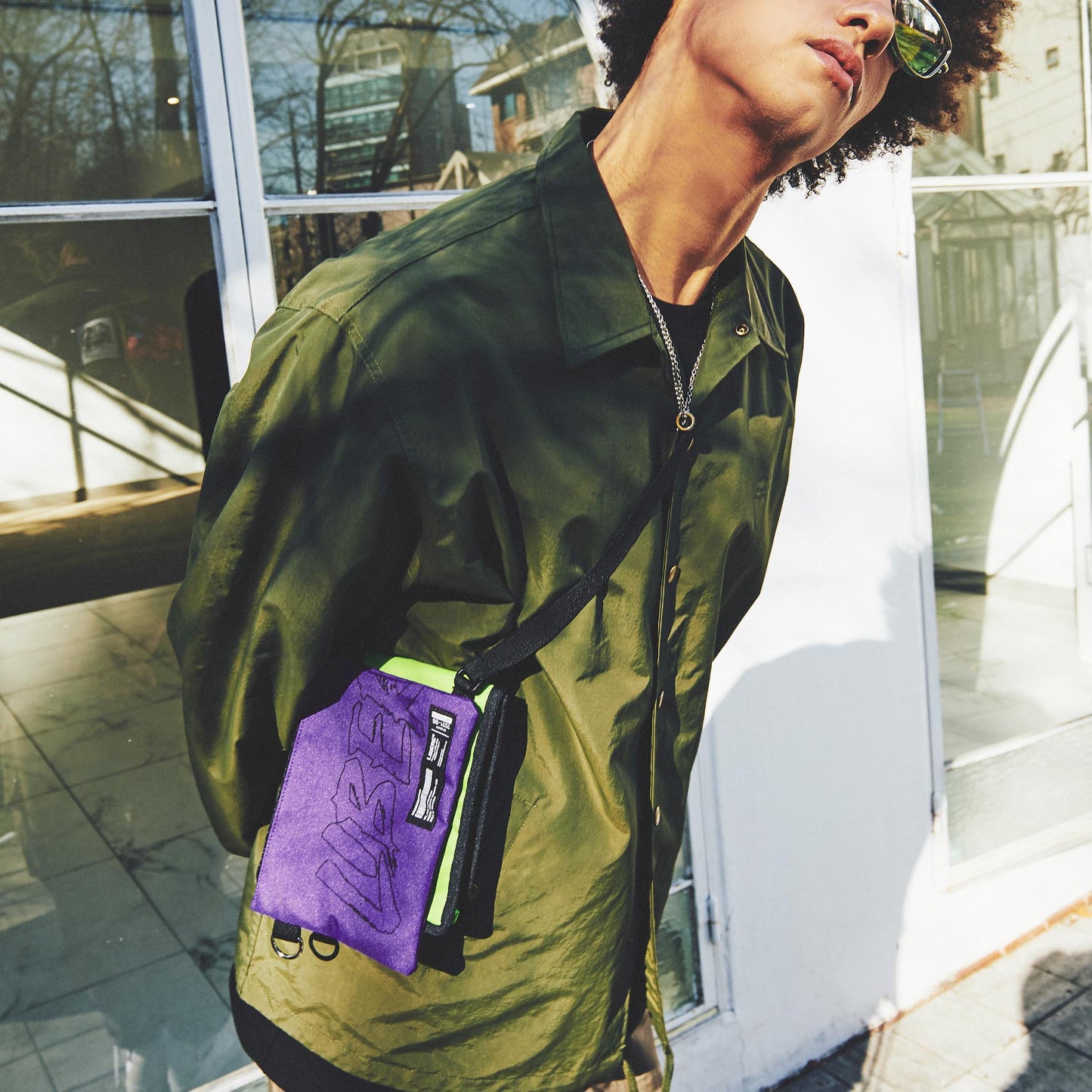 TWOFACE SHOLDER BAG / GREEN PURPLE