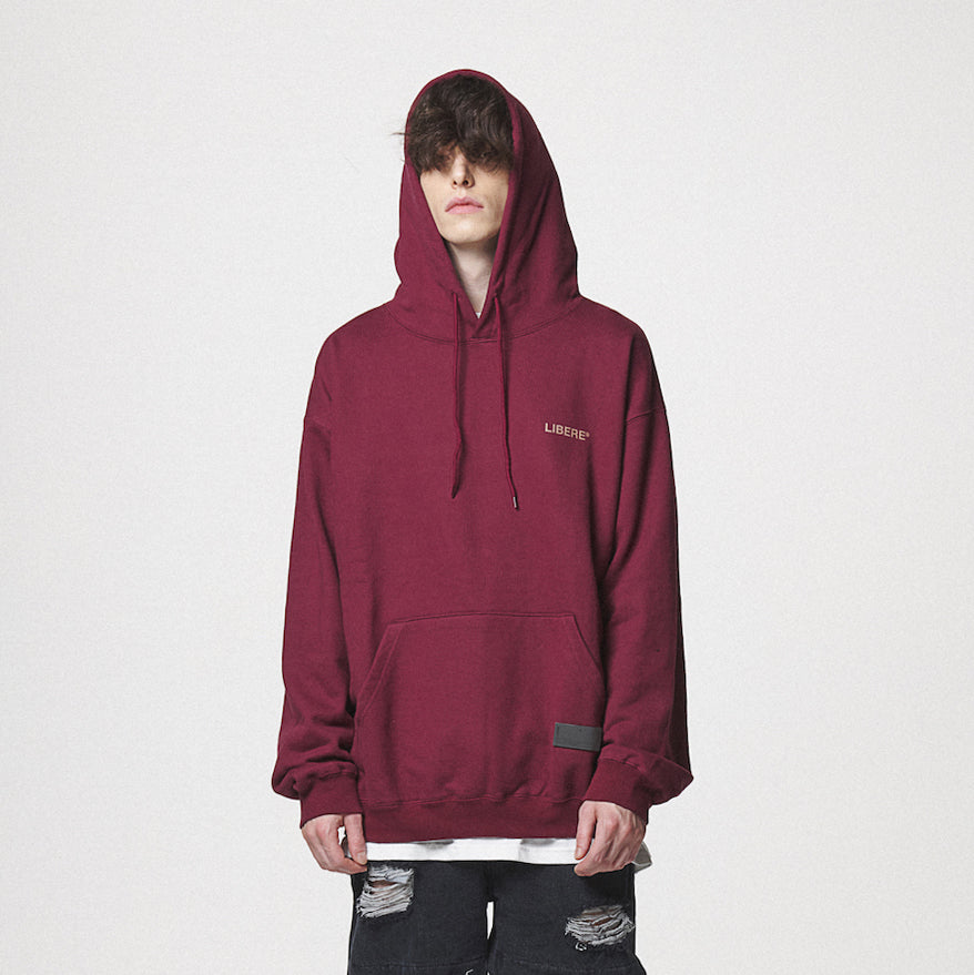 SLOGAN HOODIE / BURGUNDY