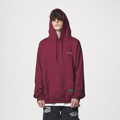 SLOGAN HOODIE / BURGUNDY