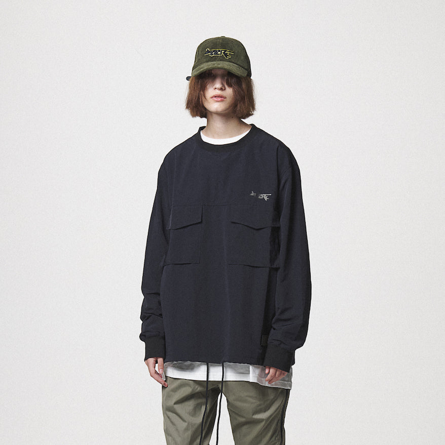 PULL OVER POCKET SHIRTS / BLACK