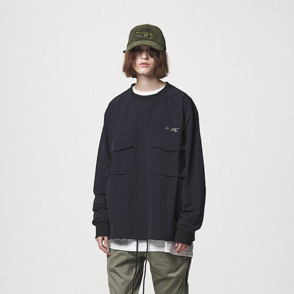 PULL OVER POCKET SHIRTS / BLACK