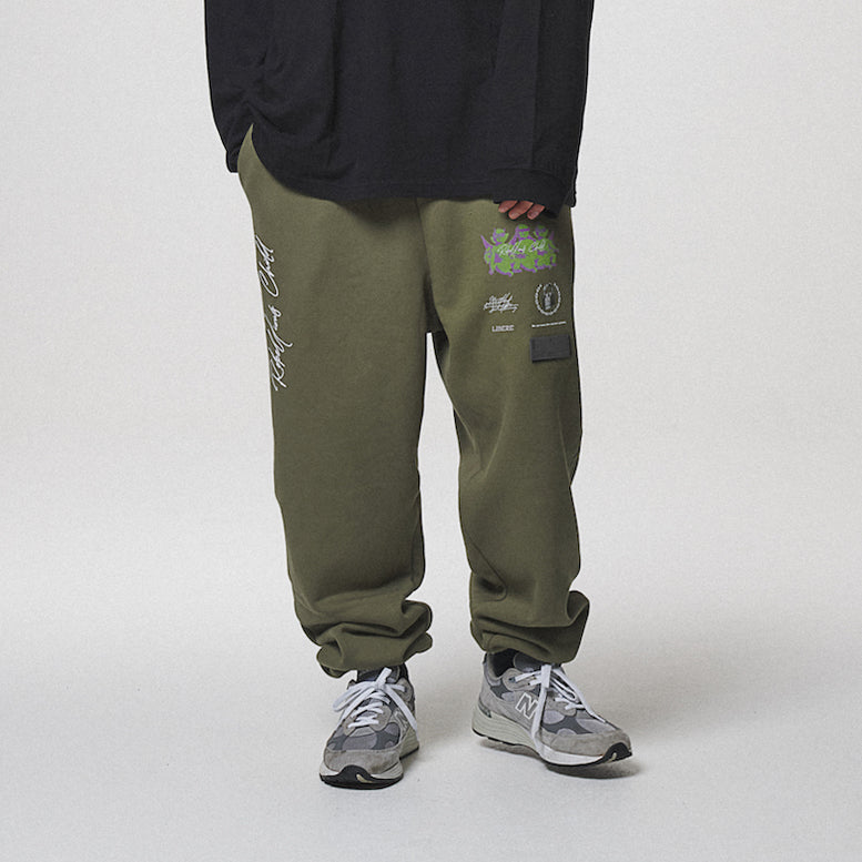 COLLAGE SWEAT PANTS / KHAKI