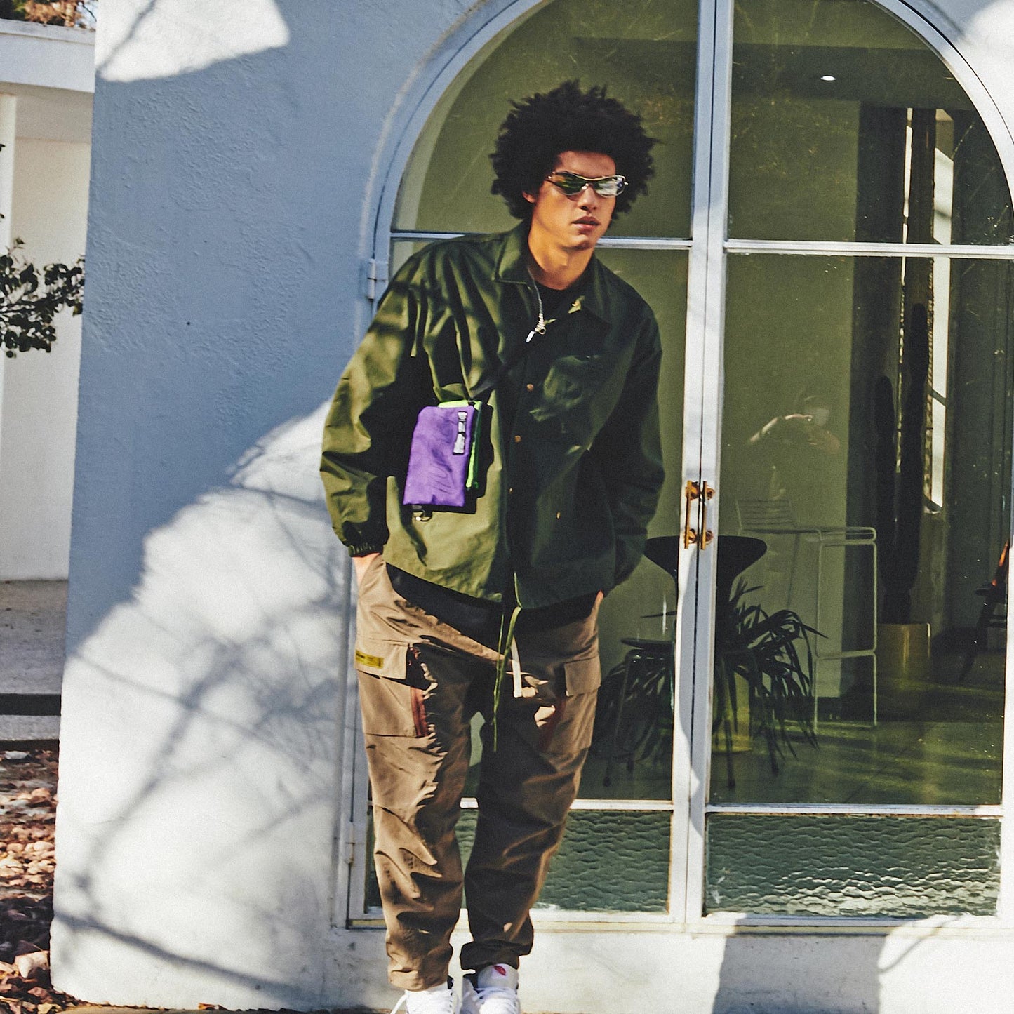 TWOFACE SHOLDER BAG / GREEN PURPLE
