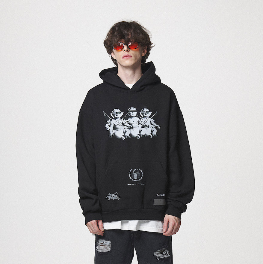 ANGEL BABIES HOODIE / BLACK