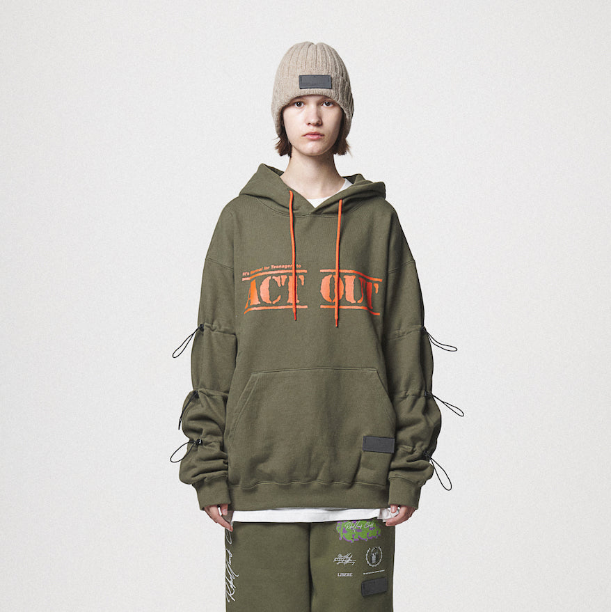 STRING HOODIE / KHAKI – LIBERE