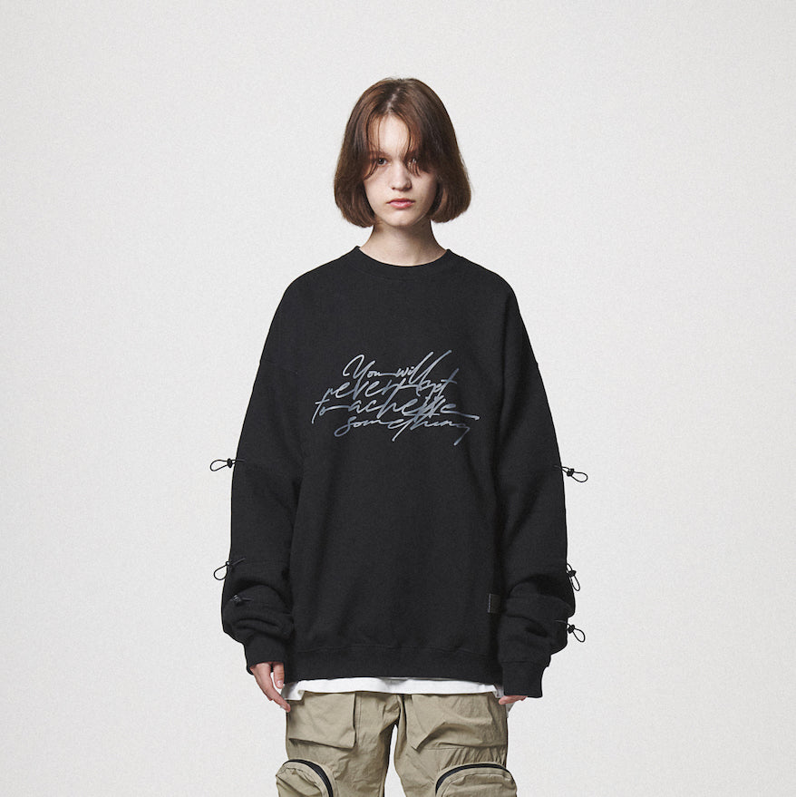 STRING SWEAT SHIRTS / BLACK