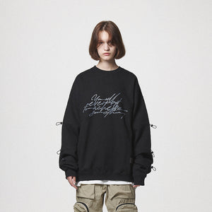 STRING SWEAT SHIRTS / BLACK