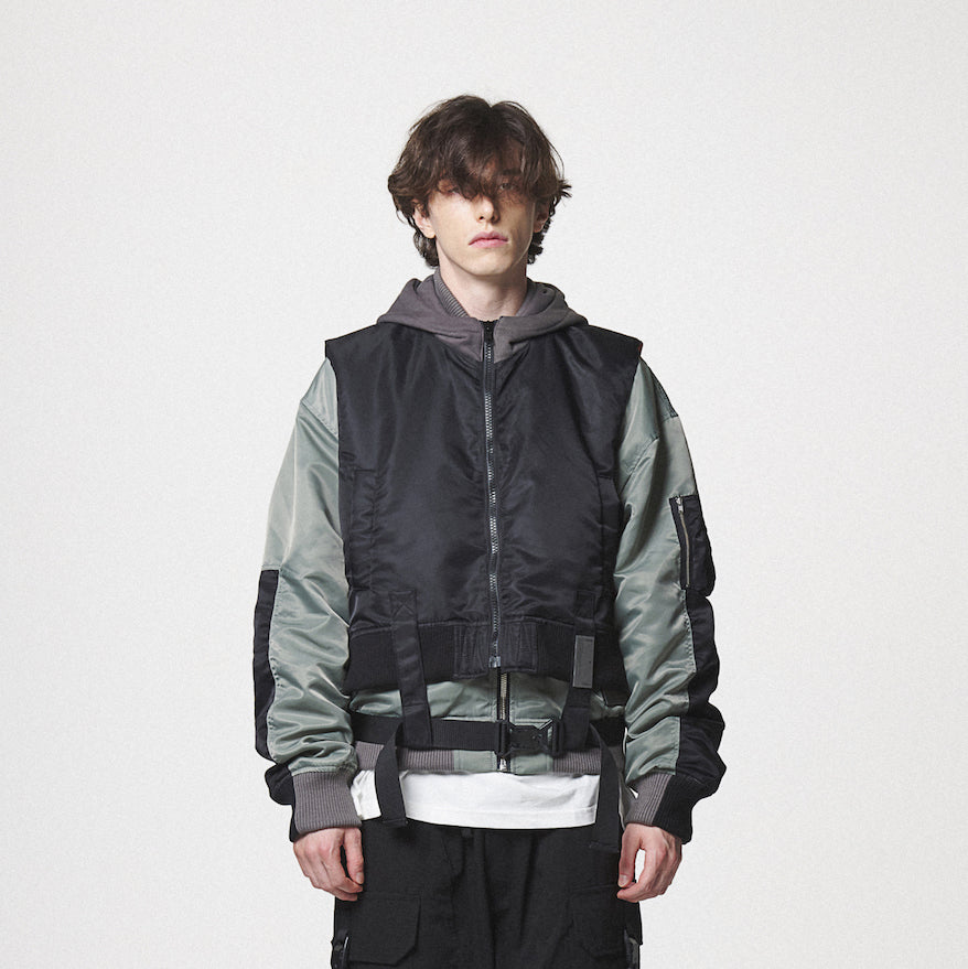 COMBINATION MA-1 JACKET / BLACK
