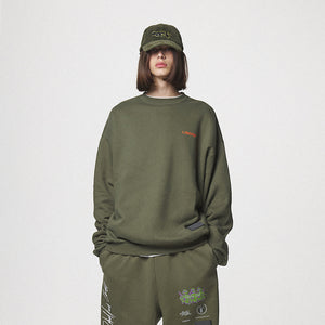 SLOGAN SWEAT SHIRTS / KHAKI
