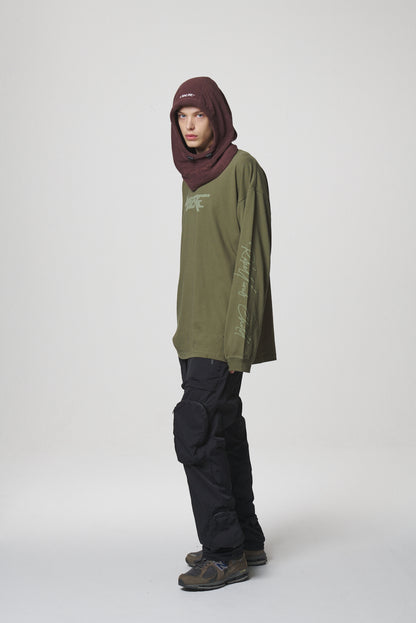 CYBER FONT LOGO LONG SLEEVE / KHAKI