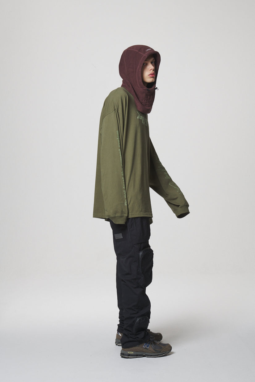 CYBER FONT LOGO LONG SLEEVE / KHAKI