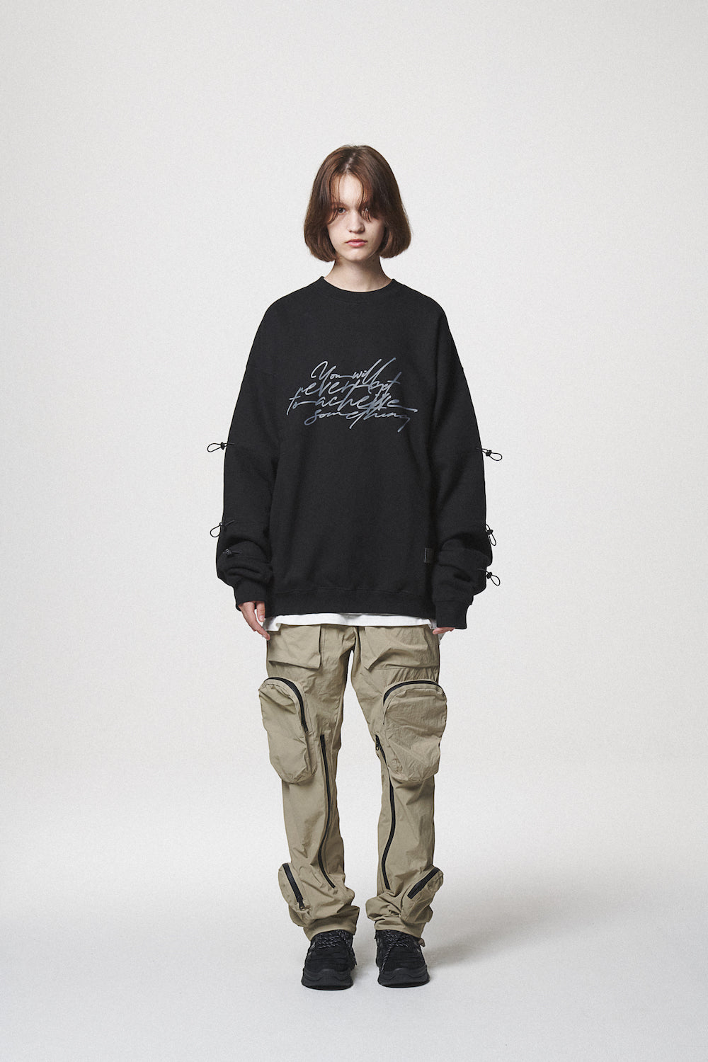 STRING SWEAT SHIRTS / BLACK