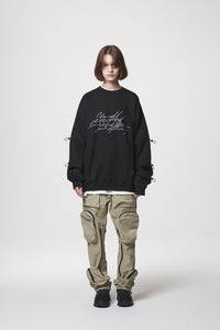 STRING SWEAT SHIRTS / BLACK