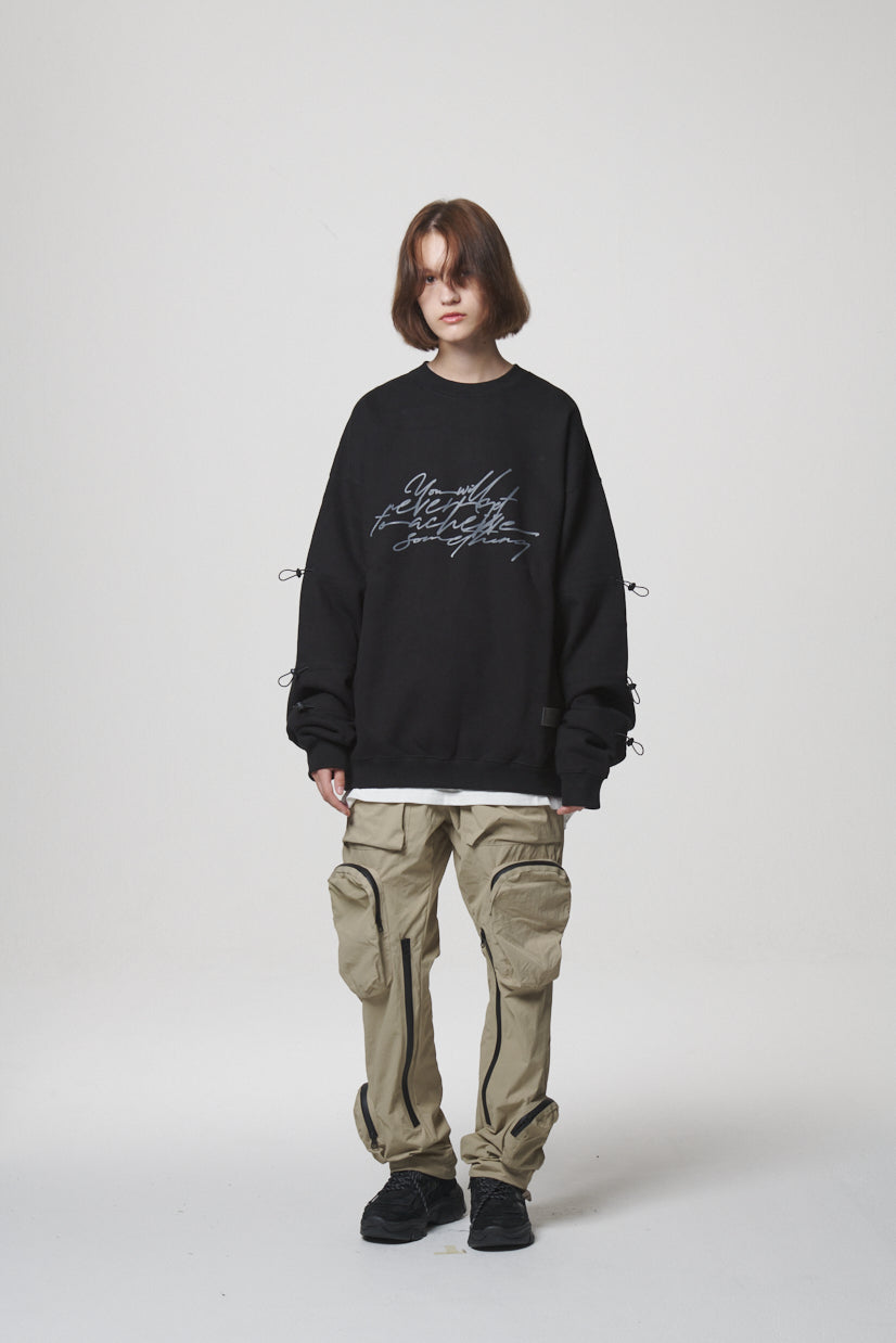 STRING SWEAT SHIRTS / BLACK