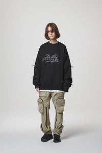 STRING SWEAT SHIRTS / BLACK