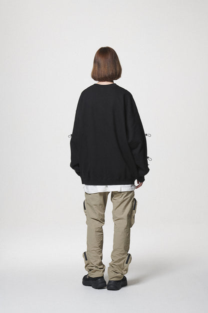STRING SWEAT SHIRTS / BLACK