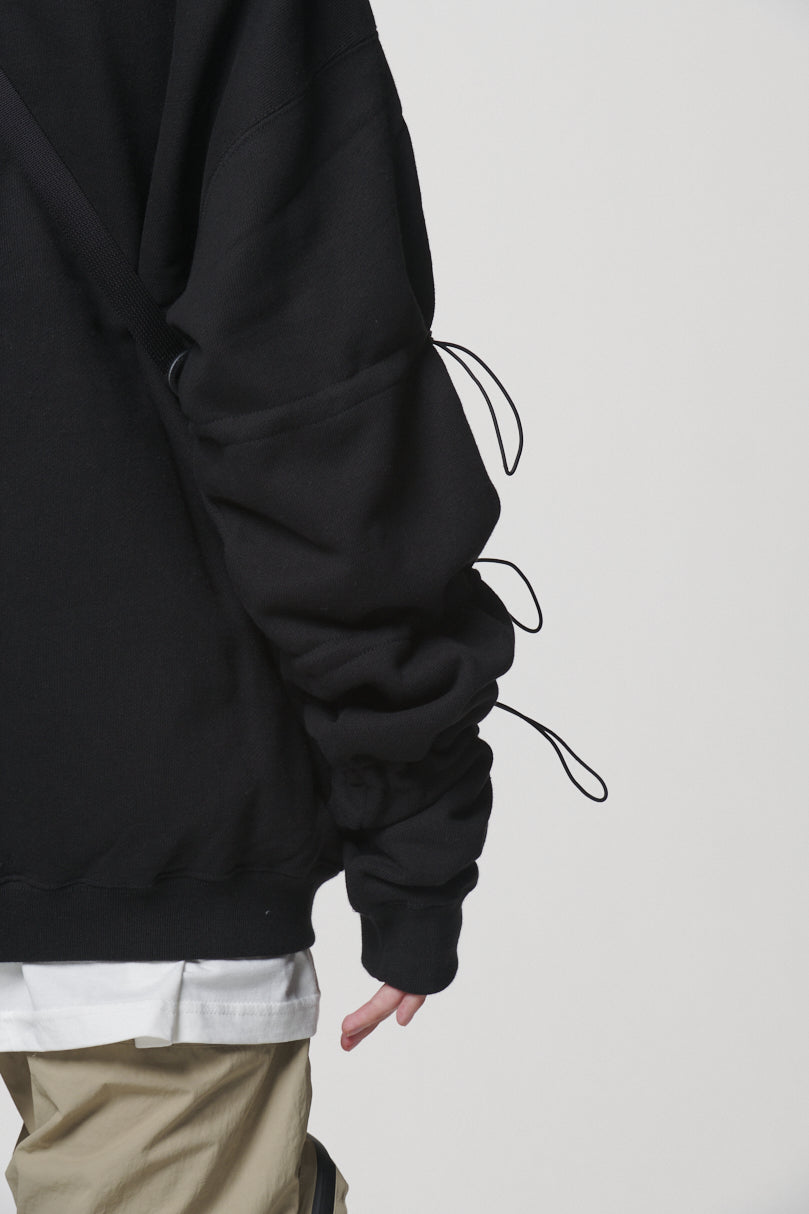 STRING SWEAT SHIRTS / BLACK