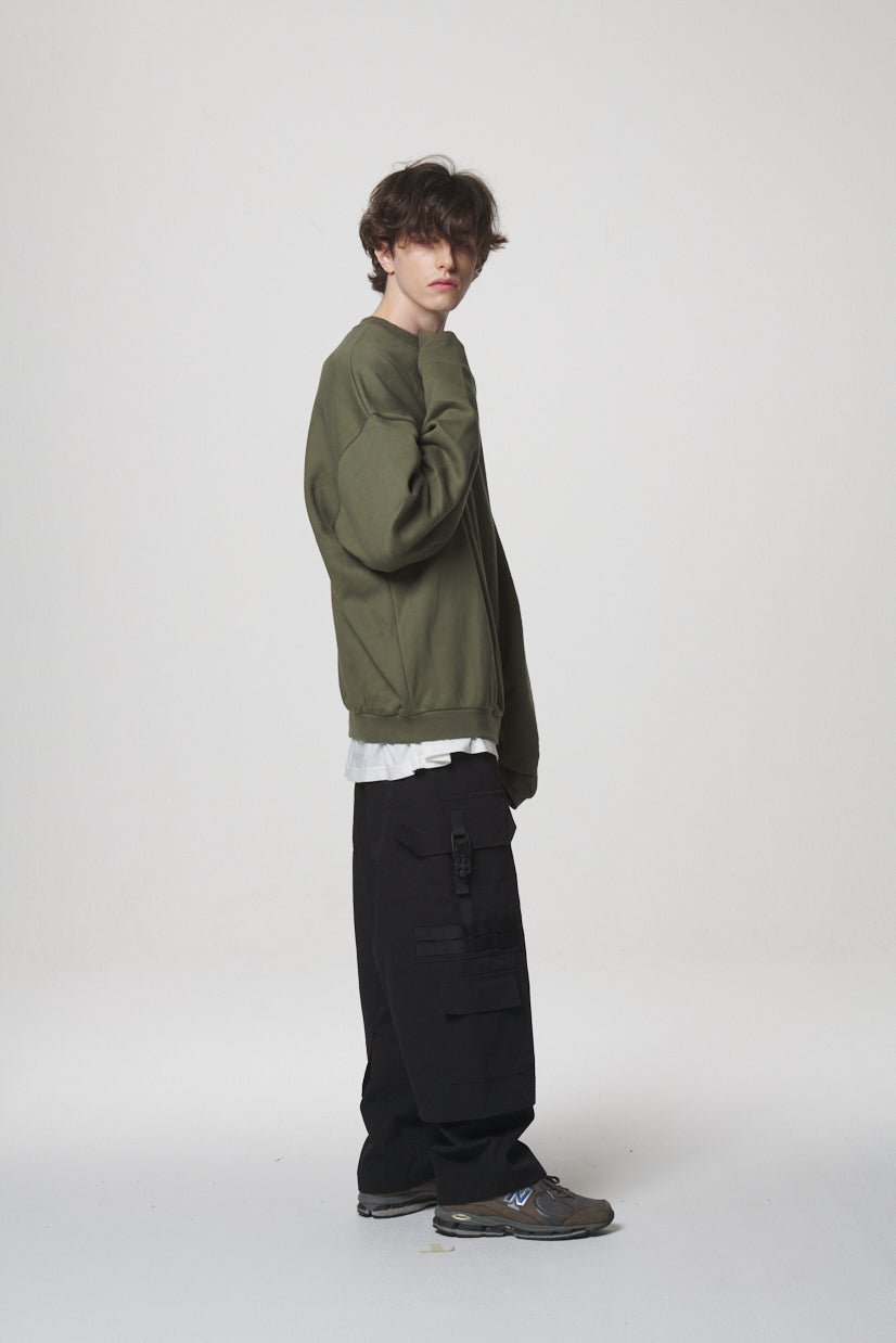 SLOGAN SWEAT SHIRTS / KHAKI