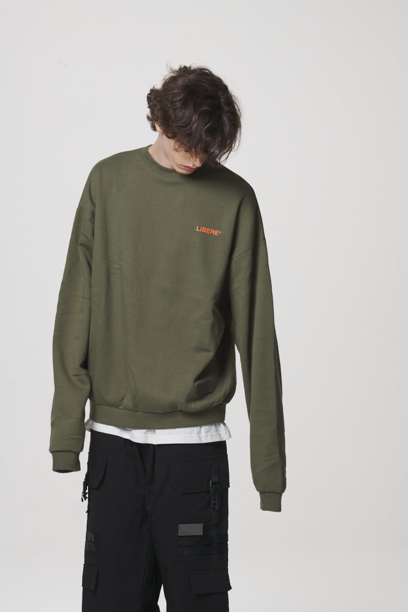 SLOGAN SWEAT SHIRTS / KHAKI