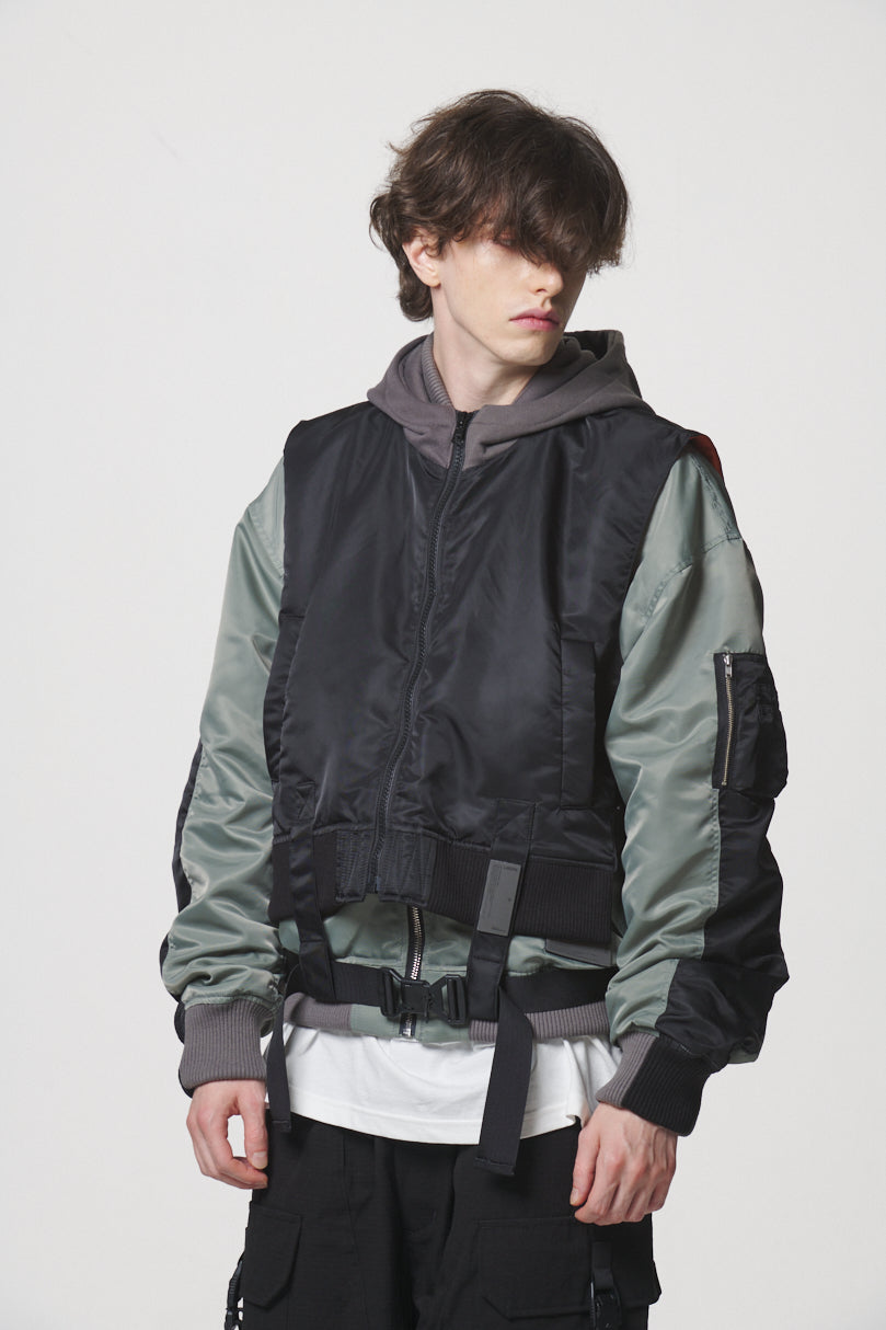 COMBINATION MA-1 JACKET / BLACK