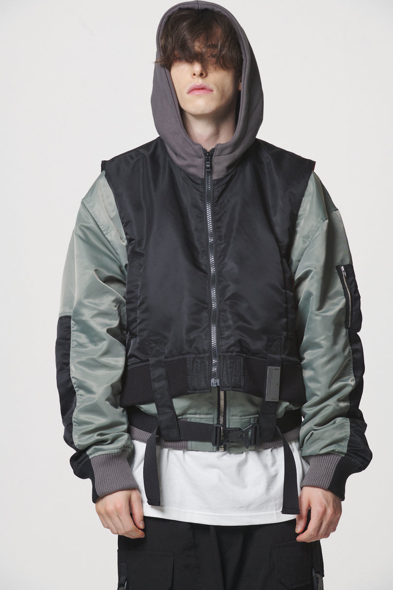 COMBINATION MA-1 JACKET / BLACK