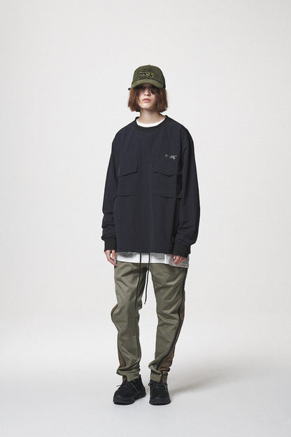 PULL OVER POCKET SHIRTS / BLACK