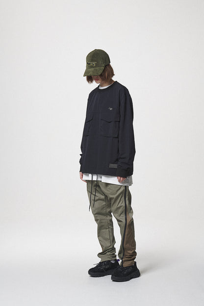 PULL OVER POCKET SHIRTS / BLACK