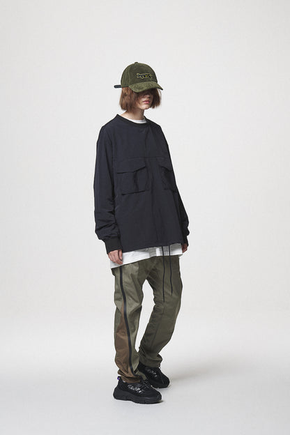 PULL OVER POCKET SHIRTS / BLACK